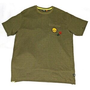 Howler Bros Jacquard Men's Short Sleeve Crew Neck Green T Shirt Size Large
